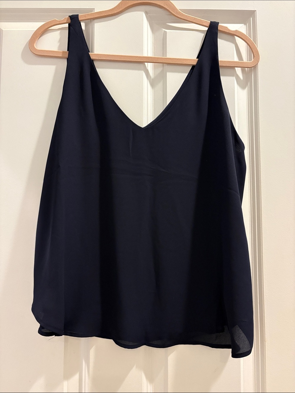 LOFT Navy V-Neck Sleeveless Blouse